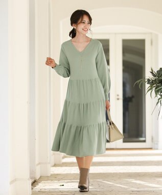 洗える もっちり素材のティアードニットワンピース Tiaclasse ファッション通販 公式通販 オンワード クローゼット