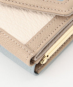 UNBILLION ペルケ perche トリミング配色外ガマミニウォレット