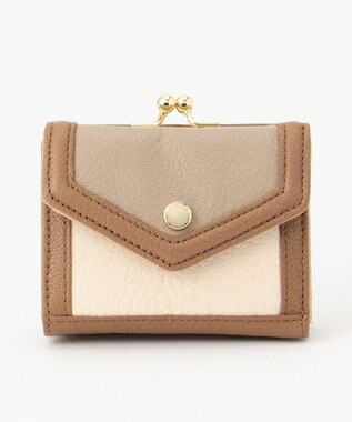 UNBILLION ペルケ perche トリミング配色外ガマミニウォレット ミックスオーク