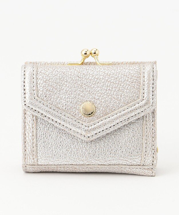 UNBILLION ペルケ perche トリミング配色外ガマミニウォレット シルバー