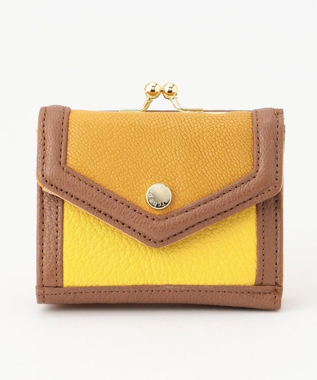 UNBILLION ペルケ perche トリミング配色外ガマミニウォレット ミックスイエロー