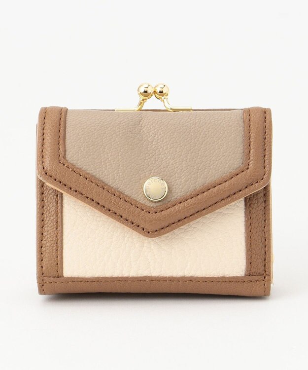 UNBILLION ペルケ perche トリミング配色外ガマミニウォレット ミックスオーク