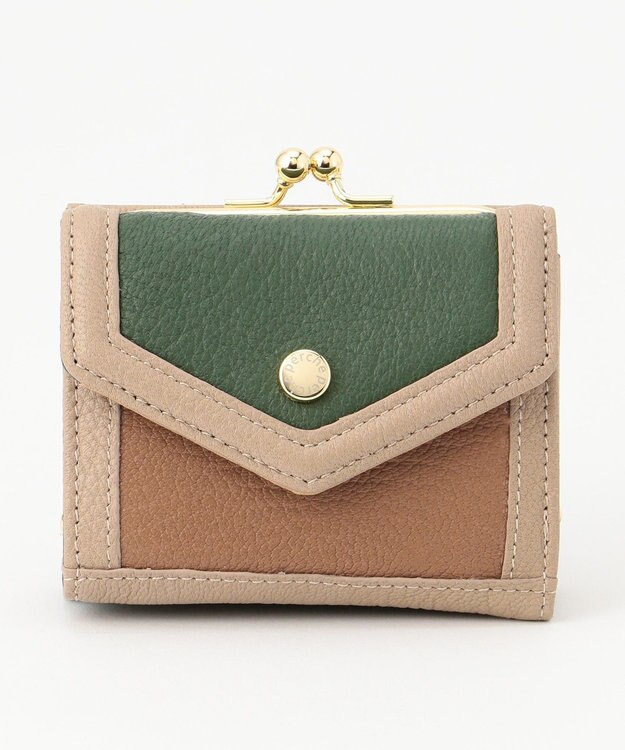 UNBILLION ペルケ perche トリミング配色外ガマミニウォレット ミックスグリーン