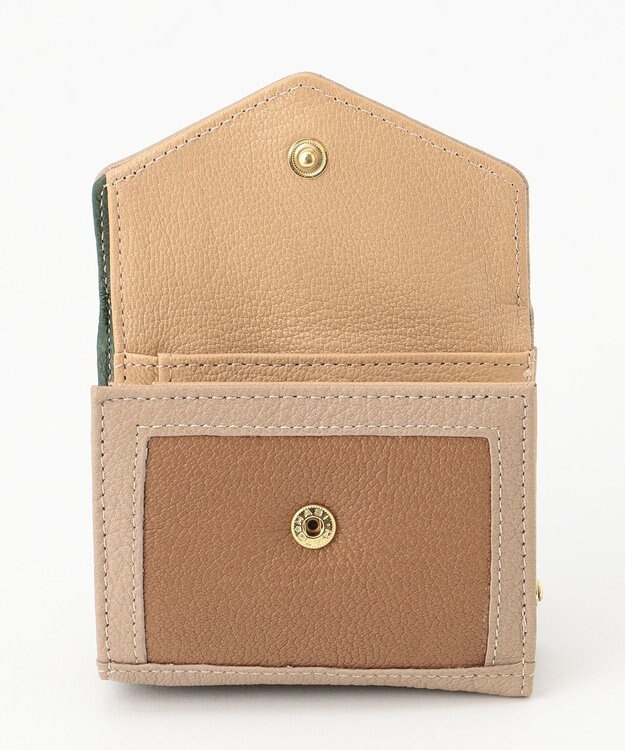 UNBILLION ペルケ perche トリミング配色外ガマミニウォレット ミックスグリーン