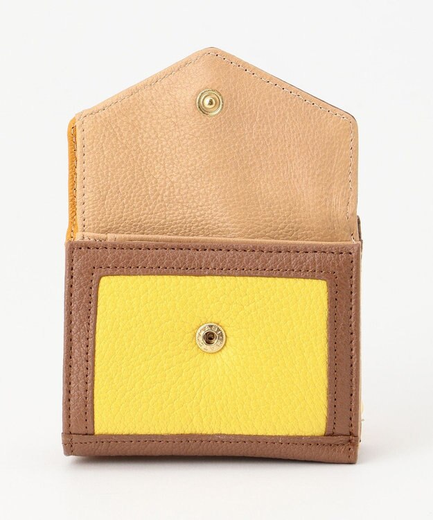 UNBILLION ペルケ perche トリミング配色外ガマミニウォレット ミックスイエロー