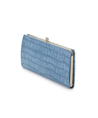 TOPKAPI 【TOPKAPI】エナメルクロコ型押し・がま口長財布 COCCO VERNICE コッコ ベルニーチェ ブルーグレー
