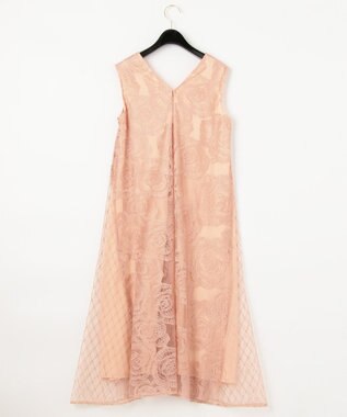 GRACE CONTINENTAL ローズembコンビドレス ピンク