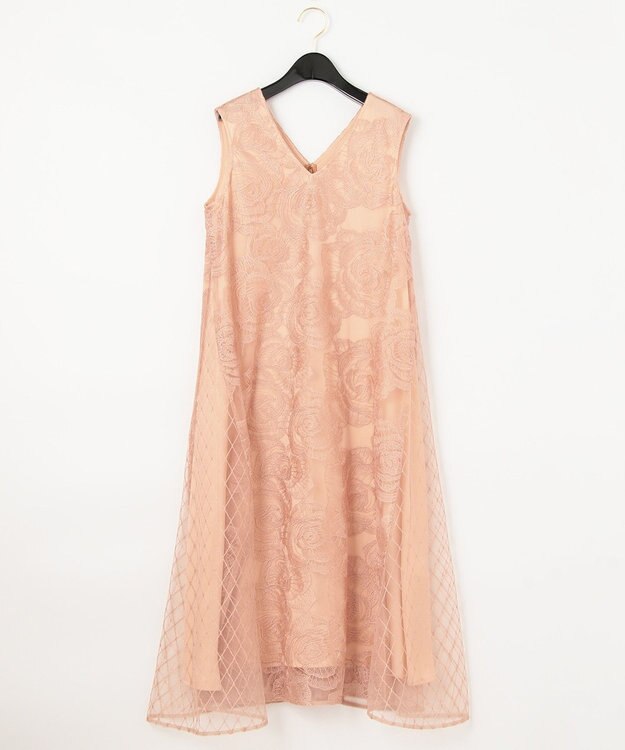 GRACE CONTINENTAL ローズembコンビドレス ピンク