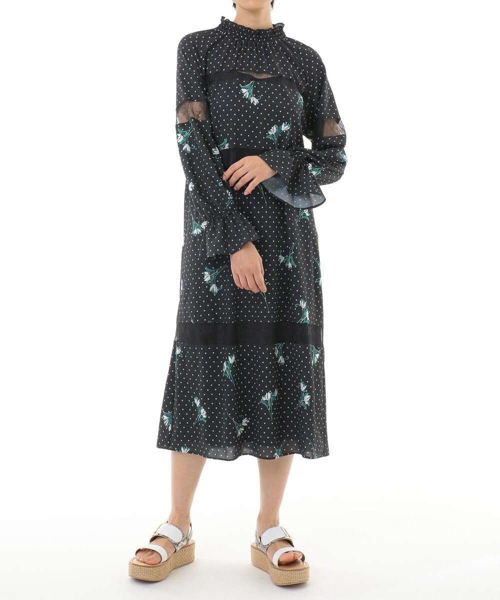 ドットプリントフラワー刺繍ワンピース Grace Continentalファッション通販 公式通販 オンワード クローゼット