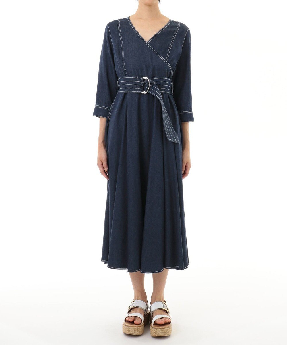 代引不可 か様専用 デニムカシュクールワンピース 着物リメイクカシュクールワンピース 100 の保証 Edudistance Az