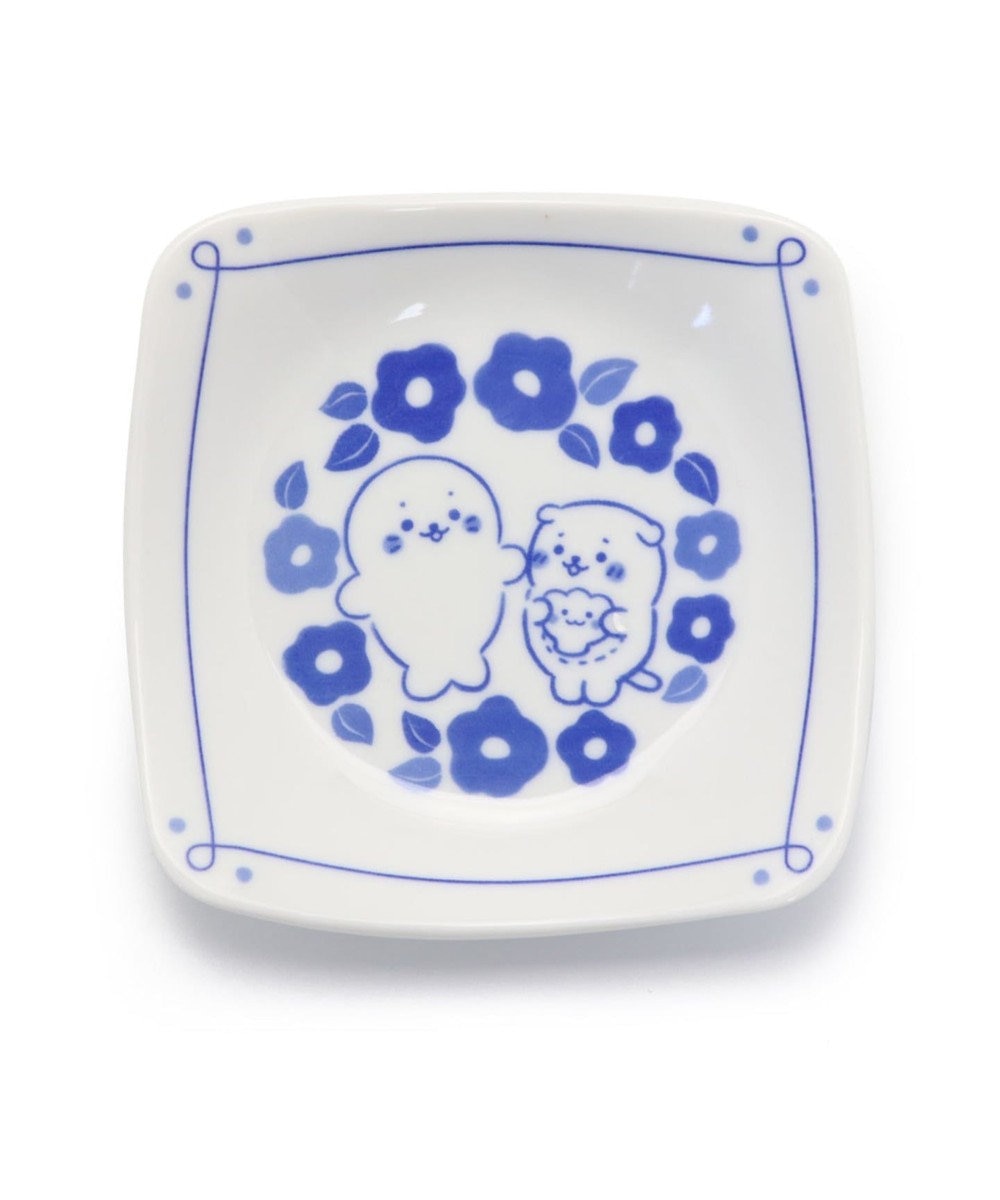 Mother garden しろたん 和食器 しろたん＆らっこいぬ 椿柄 角皿 日本製 0