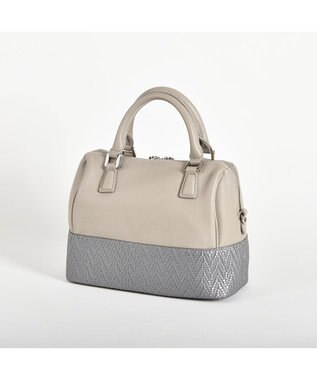 LA BAGAGERIE レザー×メッシュコンビ2Wayボストン グレー