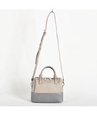 LA BAGAGERIE レザー×メッシュコンビ2Wayボストン グレー
