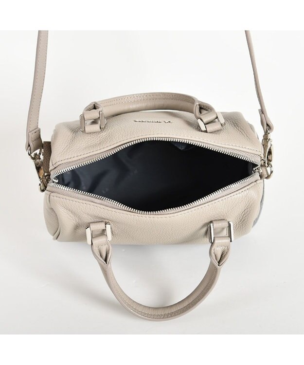 LA BAGAGERIE レザー×メッシュコンビ2Wayボストン グレー