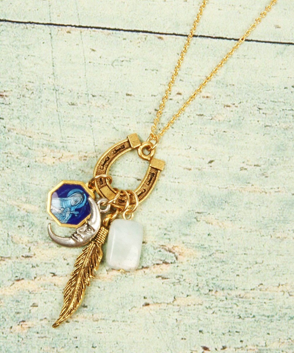 幸運をもたらすヒヅメ K14gf アマゾナイト ヒヅメネックレス Wythe Charm ファッション通販 公式通販 オンワード クローゼット