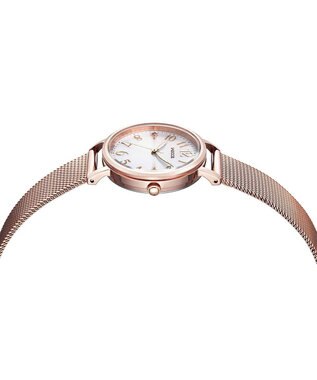 CITIZEN 【ソーラーテック】wicca メッシュベルト　KP5-166-13 少し大きめが可愛い30㎜サイズ。プレゼント 就活 学生 ビジネス シンプル ピンクゴールド