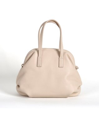 LA BAGAGERIE 【インスタグラマー・本郷智香子さんコラボ商品】フレームソフトレザーバッグ Sサイズ アイボリー