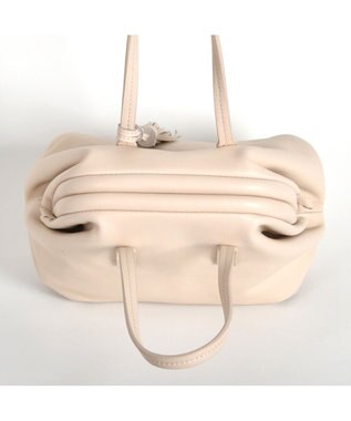 LA BAGAGERIE 【インスタグラマー・本郷智香子さんコラボ商品】フレームソフトレザーバッグ Sサイズ アイボリー