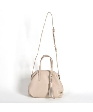 LA BAGAGERIE 【インスタグラマー・本郷智香子さんコラボ商品】フレームソフトレザーバッグ Sサイズ アイボリー