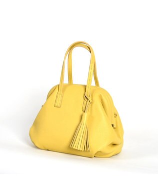LA BAGAGERIE 【インスタグラマー・本郷智香子さんコラボ商品】フレームソフトレザーバッグ Sサイズ イエロー