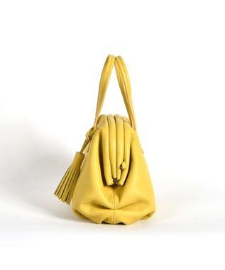 LA BAGAGERIE 【インスタグラマー・本郷智香子さんコラボ商品】フレームソフトレザーバッグ Sサイズ イエロー