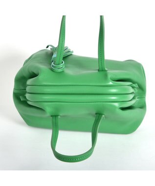LA BAGAGERIE 【インスタグラマー・本郷智香子さんコラボ商品】フレームソフトレザーバッグ Sサイズ グリーン