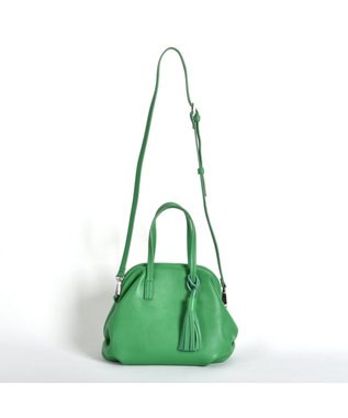 LA BAGAGERIE 【インスタグラマー・本郷智香子さんコラボ商品】フレームソフトレザーバッグ Sサイズ グリーン