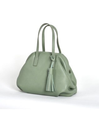 LA BAGAGERIE 【インスタグラマー・本郷智香子さんコラボ商品】フレームソフトレザーバッグ Sサイズ ライトグリーン