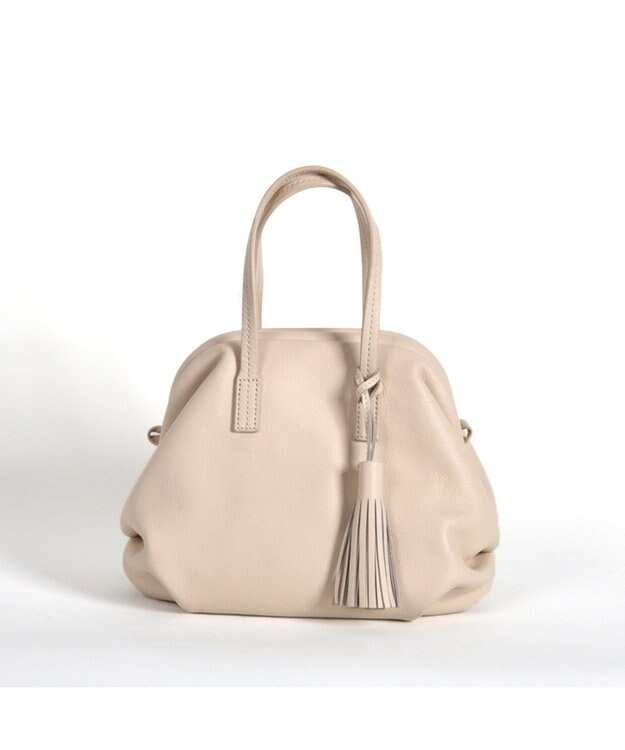 LA BAGAGERIE 【インスタグラマー・本郷智香子さんコラボ商品】フレームソフトレザーバッグ Sサイズ イエロー