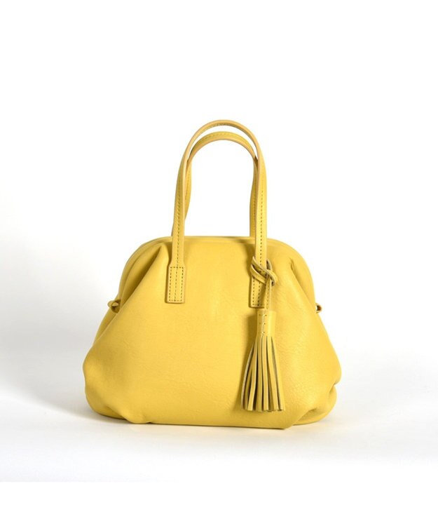 LA BAGAGERIE 【インスタグラマー・本郷智香子さんコラボ商品】フレームソフトレザーバッグ Sサイズ イエロー