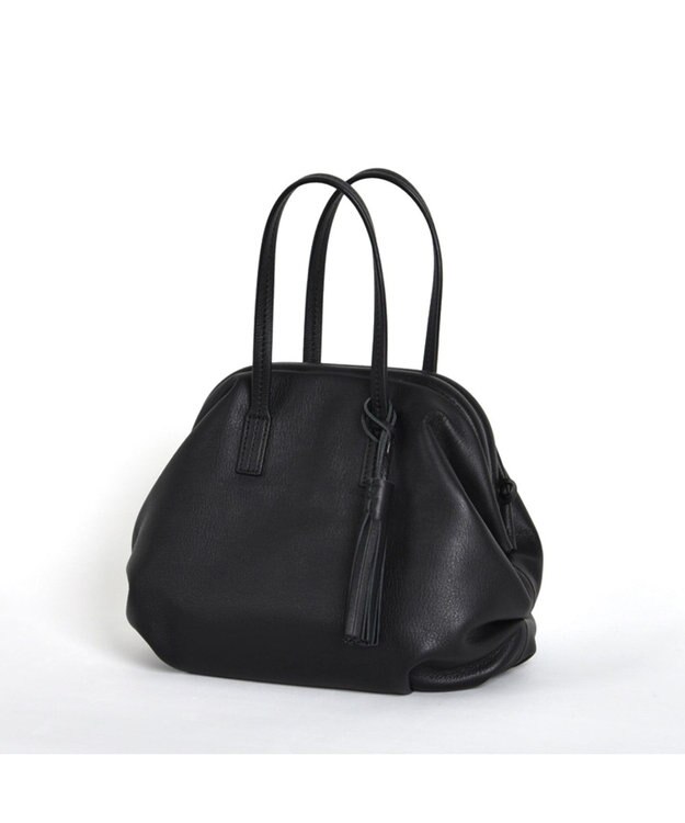 LA BAGAGERIE 【インスタグラマー・本郷智香子さんコラボ商品】フレームソフトレザーバッグ Sサイズ ブラック
