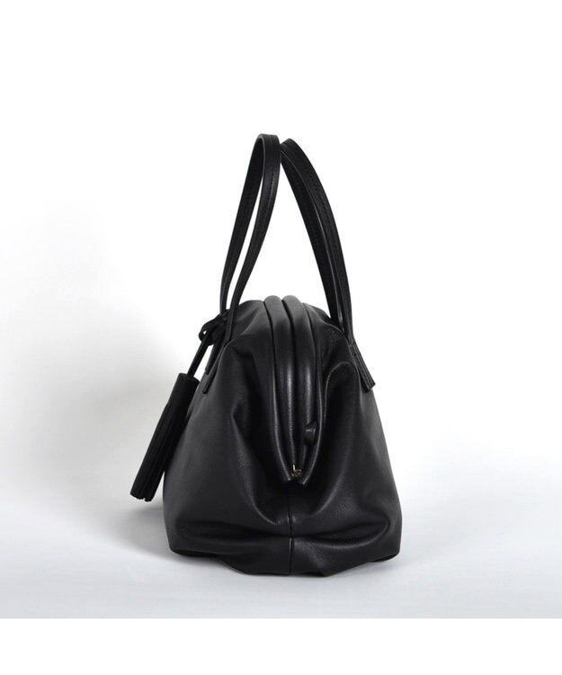 LA BAGAGERIE 【インスタグラマー・本郷智香子さんコラボ商品】フレームソフトレザーバッグ Sサイズ ブラック