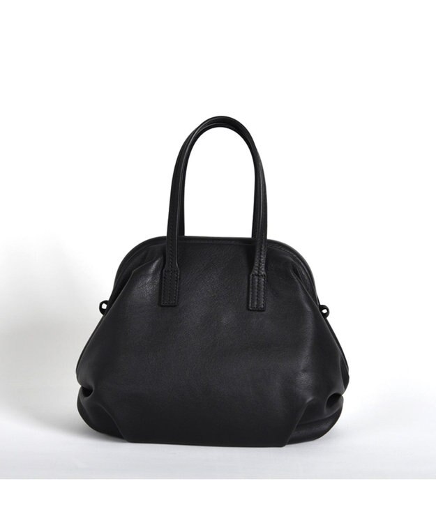 LA BAGAGERIE 【インスタグラマー・本郷智香子さんコラボ商品】フレームソフトレザーバッグ Sサイズ ブラック