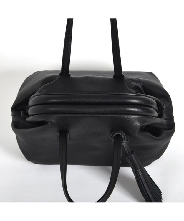 LA BAGAGERIE 【インスタグラマー・本郷智香子さんコラボ商品】フレームソフトレザーバッグ Sサイズ ブラック