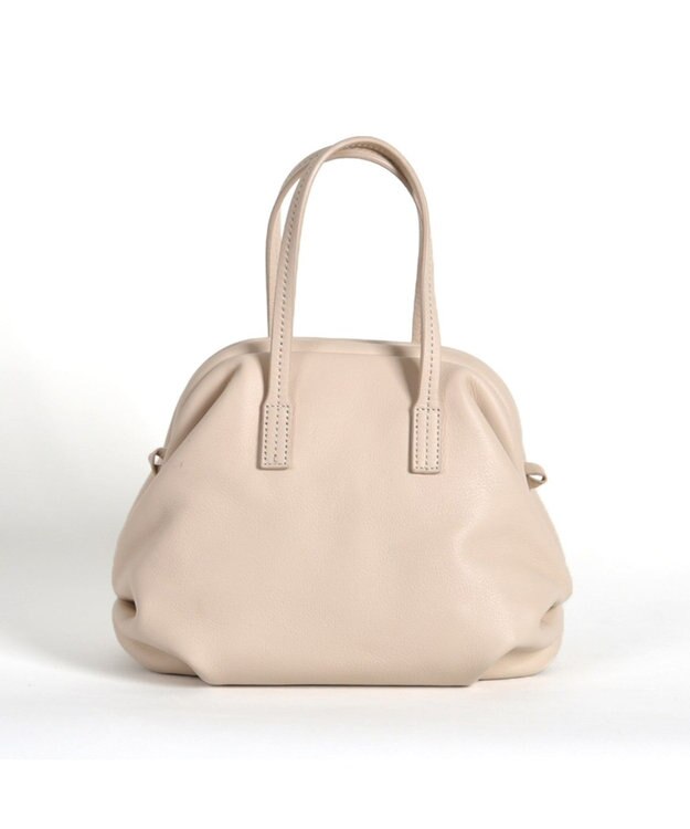 LA BAGAGERIE 【インスタグラマー・本郷智香子さんコラボ商品】フレームソフトレザーバッグ Sサイズ アイボリー