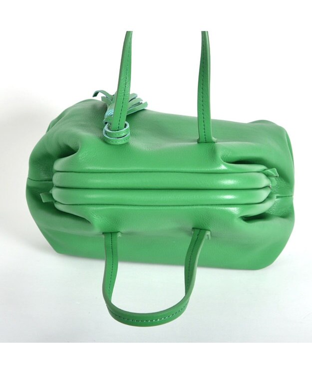 LA BAGAGERIE 【インスタグラマー・本郷智香子さんコラボ商品】フレームソフトレザーバッグ Sサイズ グリーン