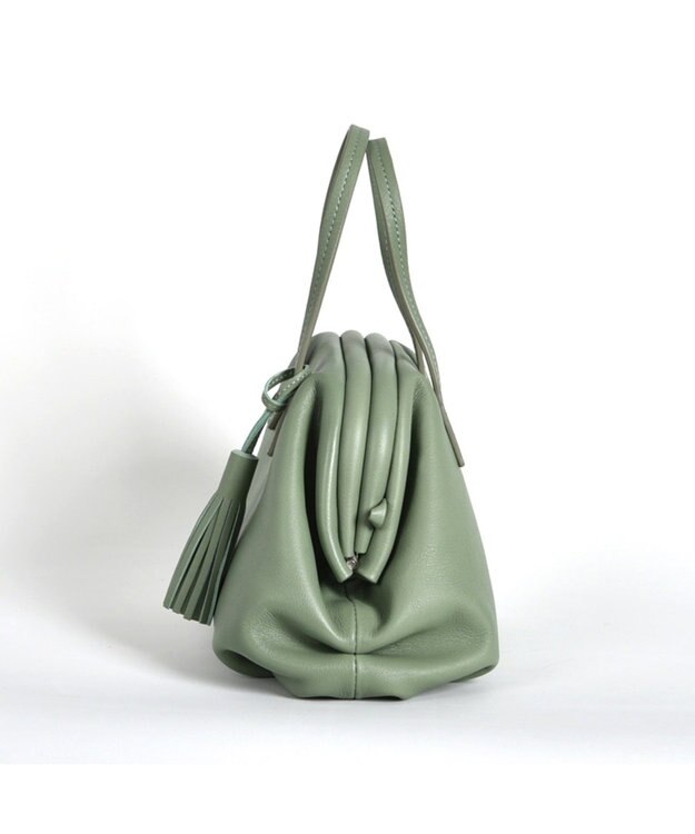 LA BAGAGERIE 【インスタグラマー・本郷智香子さんコラボ商品】フレームソフトレザーバッグ Sサイズ ライトグリーン