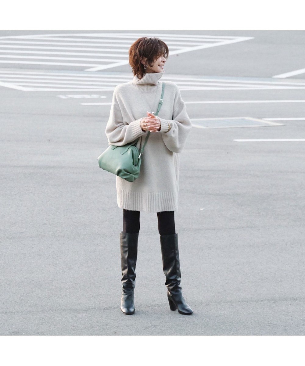 LA BAGAGERIE 【インスタグラマー・本郷智香子さんコラボ商品】フレームソフトレザーバッグ Mサイズ 