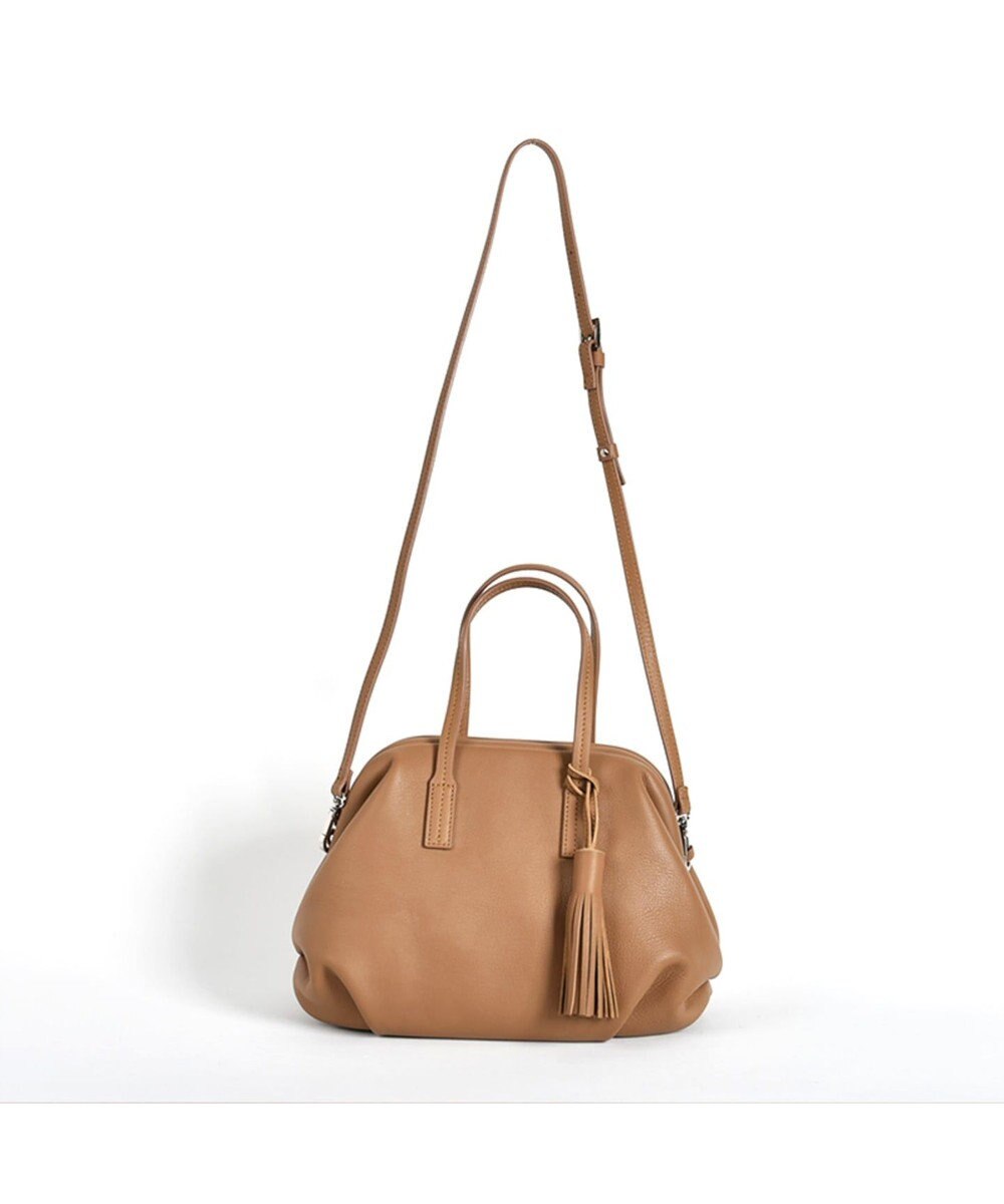 LA BAGAGERIE 【インスタグラマー・本郷智香子さんコラボ商品】フレームソフトレザーバッグ Mサイズ 