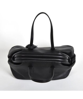 LA BAGAGERIE 【インスタグラマー・本郷智香子さんコラボ商品】フレームソフトレザーバッグ Mサイズ ブラック