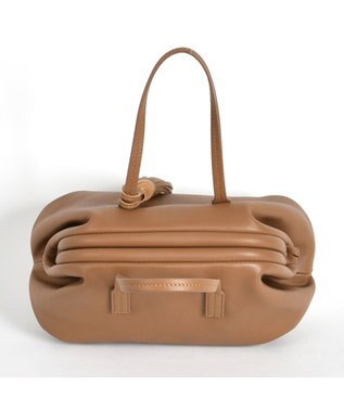 LA BAGAGERIE 【インスタグラマー・本郷智香子さんコラボ商品】フレームソフトレザーバッグ Mサイズ キャメル