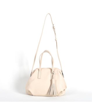 LA BAGAGERIE 【インスタグラマー・本郷智香子さんコラボ商品】フレームソフトレザーバッグ Mサイズ アイボリー