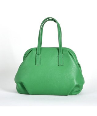 LA BAGAGERIE 【インスタグラマー・本郷智香子さんコラボ商品】フレームソフトレザーバッグ Mサイズ グリーン