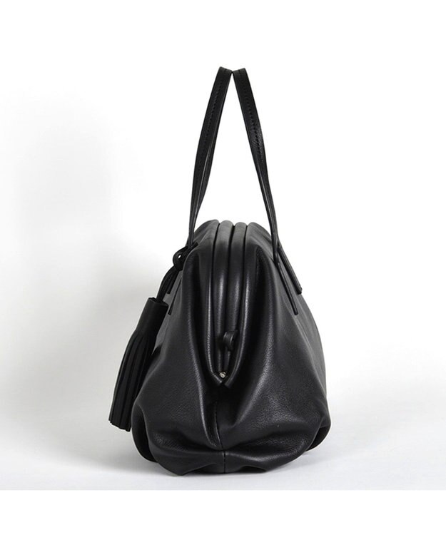 LA BAGAGERIE 【インスタグラマー・本郷智香子さんコラボ商品】フレームソフトレザーバッグ Mサイズ ブラック