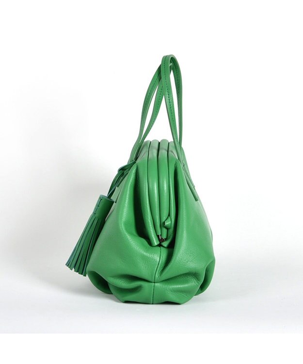 LA BAGAGERIE 【インスタグラマー・本郷智香子さんコラボ商品】フレームソフトレザーバッグ Mサイズ グリーン