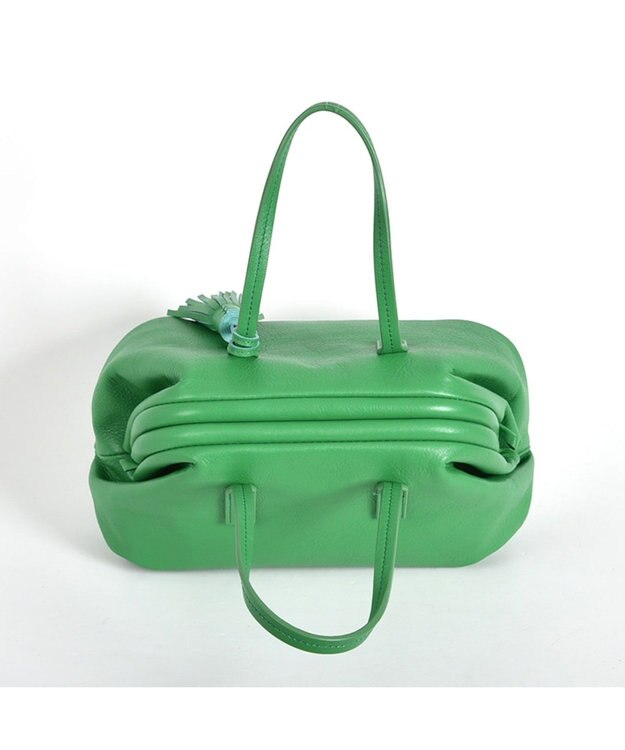 LA BAGAGERIE 【インスタグラマー・本郷智香子さんコラボ商品】フレームソフトレザーバッグ Mサイズ グリーン