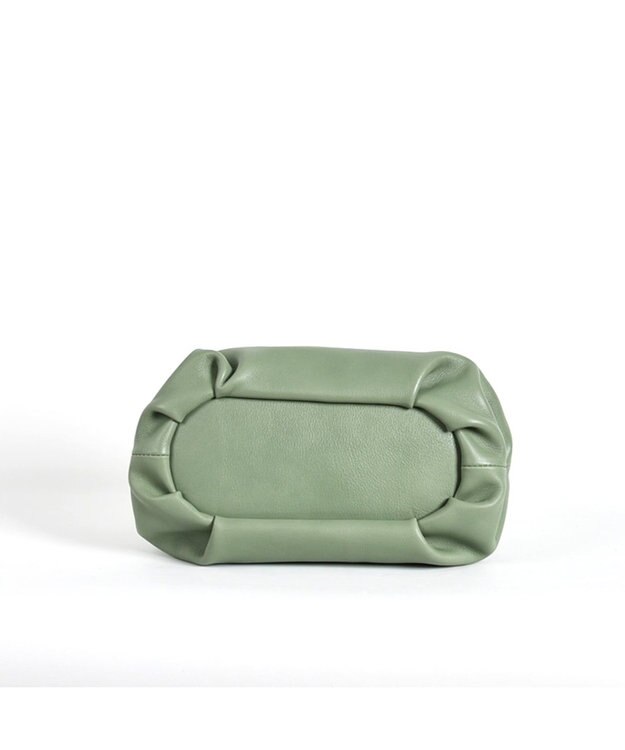 LA BAGAGERIE 【インスタグラマー・本郷智香子さんコラボ商品】フレームソフトレザーバッグ Mサイズ ライトグリーン