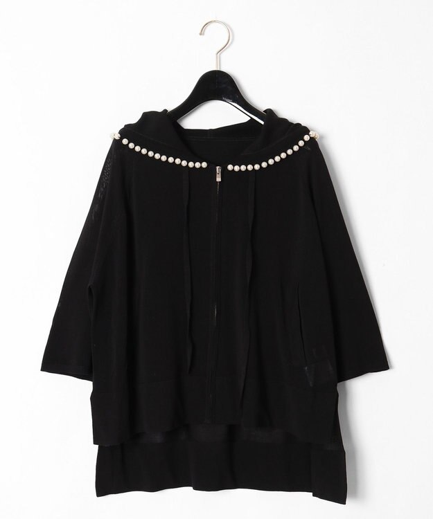GRACE CONTINENTAL パールニットフーディー ブラック