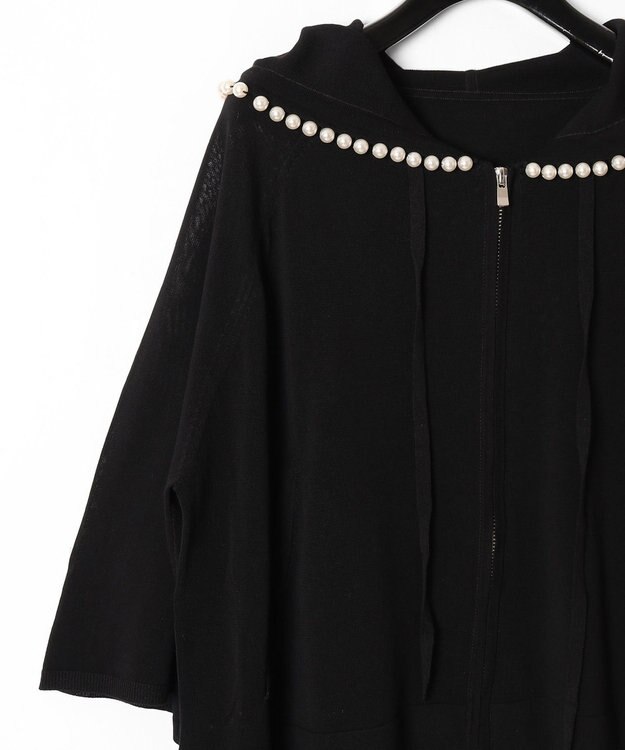 GRACE CONTINENTAL パールニットフーディー ブラック