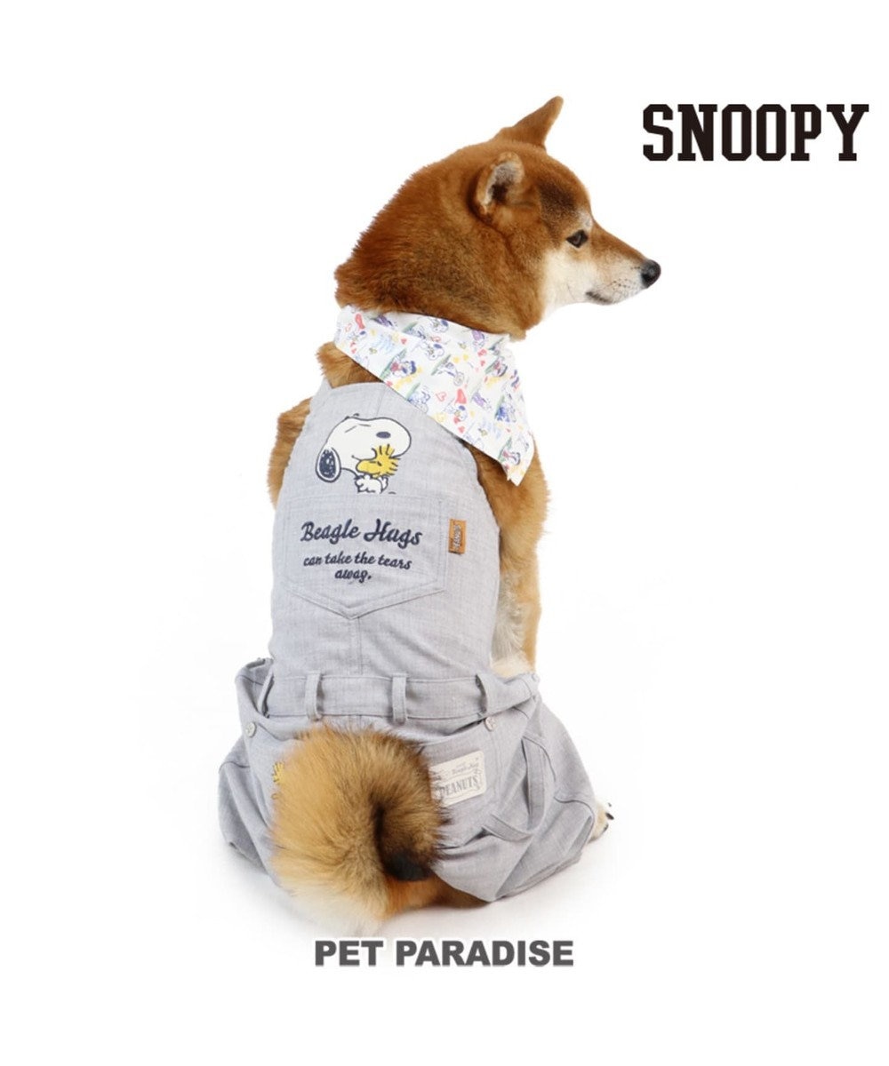 PET PARADISE スヌーピー ビーグルハグ オーバーオール〔中型犬〕 紺(ネイビー・インディゴ)